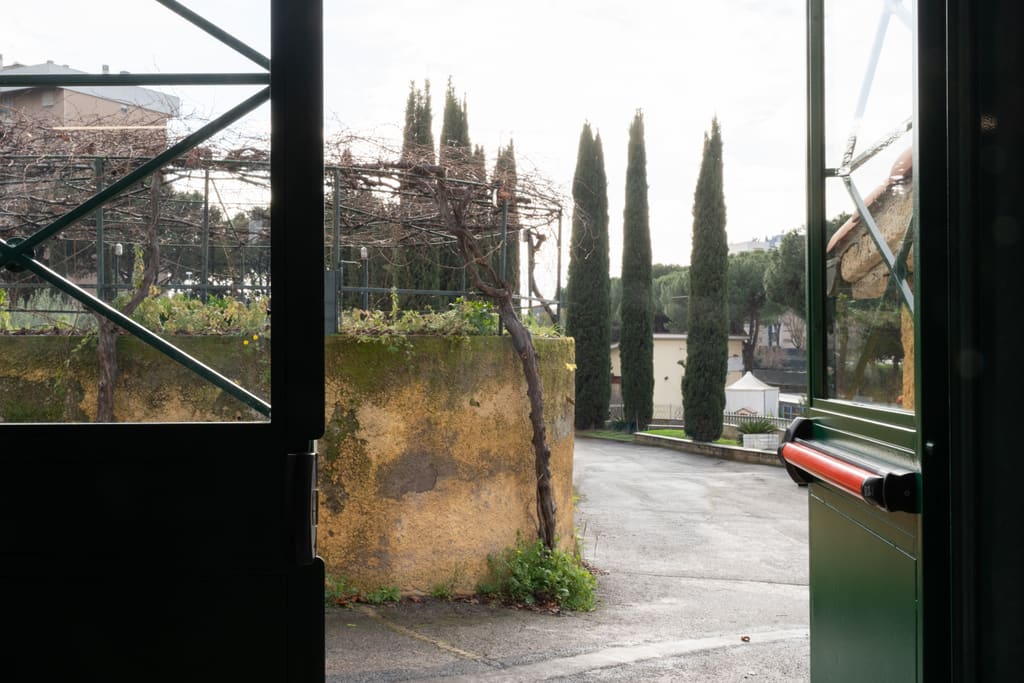 Vista sul verde dall’ingresso della Digital Farm